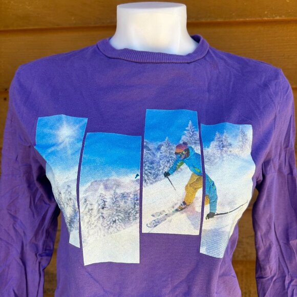 Vintage Arizona Y2k Ski Cropped Purple Long Sleeve Shirt Size XS - Picture 3 of 9